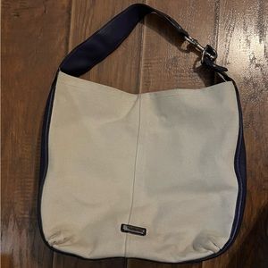 Coach Shoulder Bag-Dark Purple and Tan